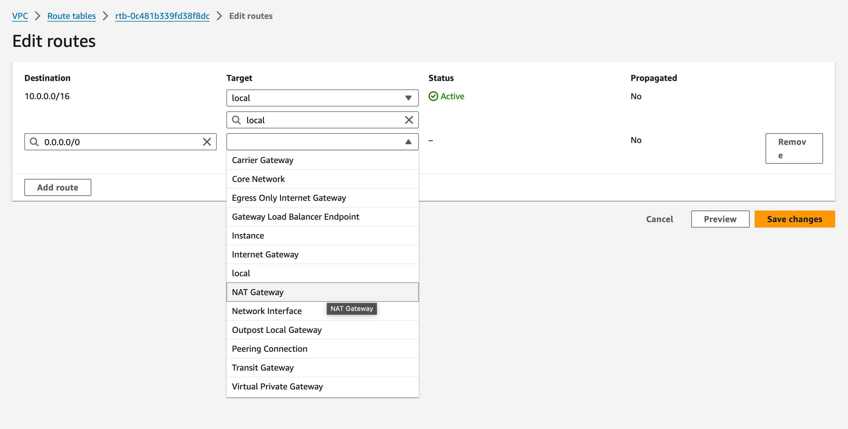 Create NAT Gateway