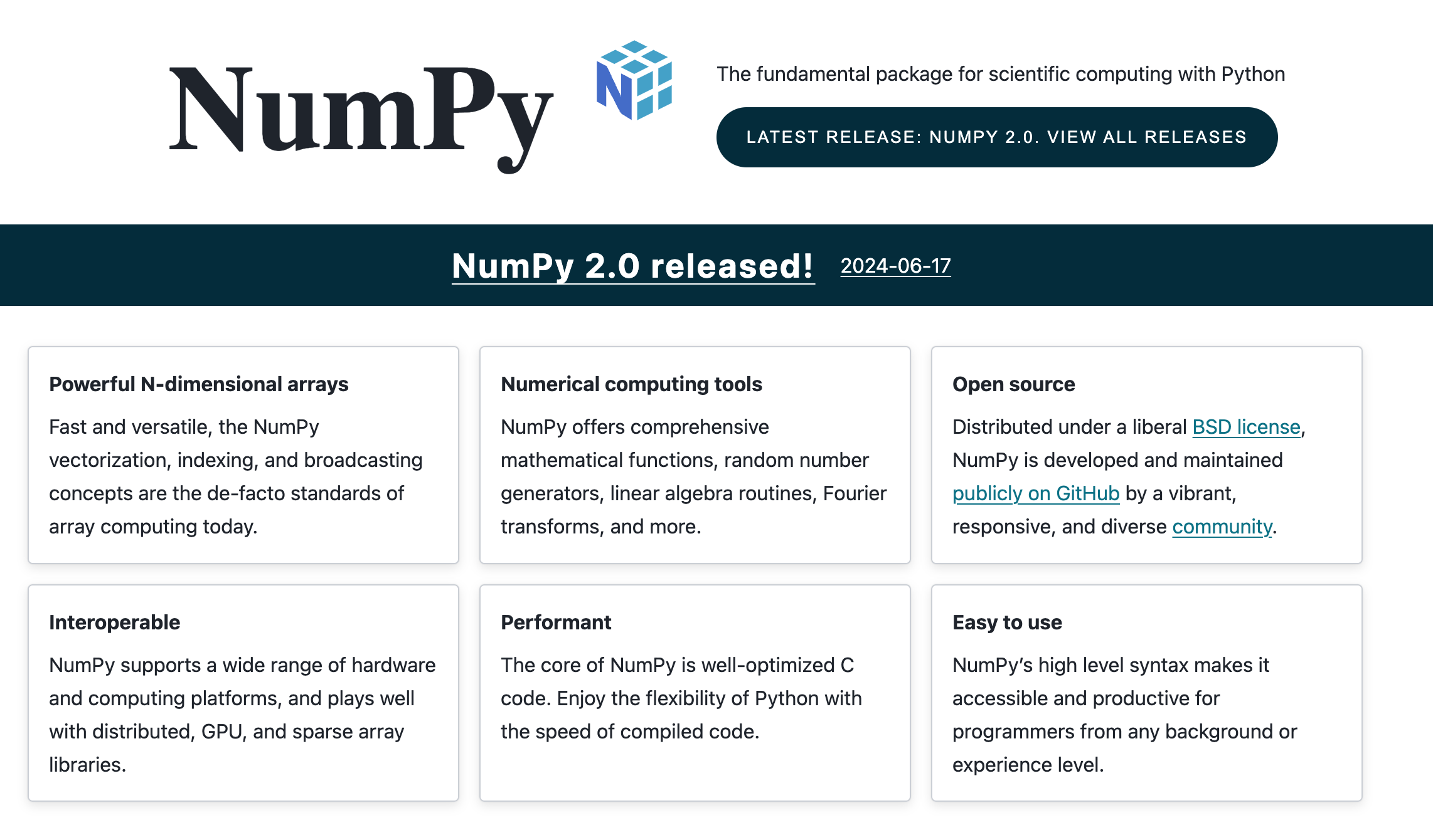 Numpy Website